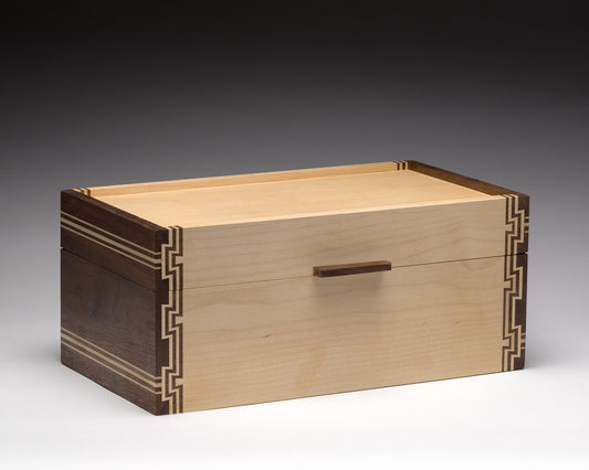 Box - 4 Inlay Maple with Walnut