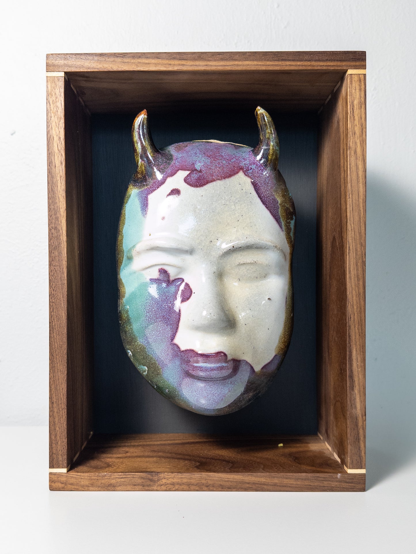 Mask #06 with Colored Face and Horns