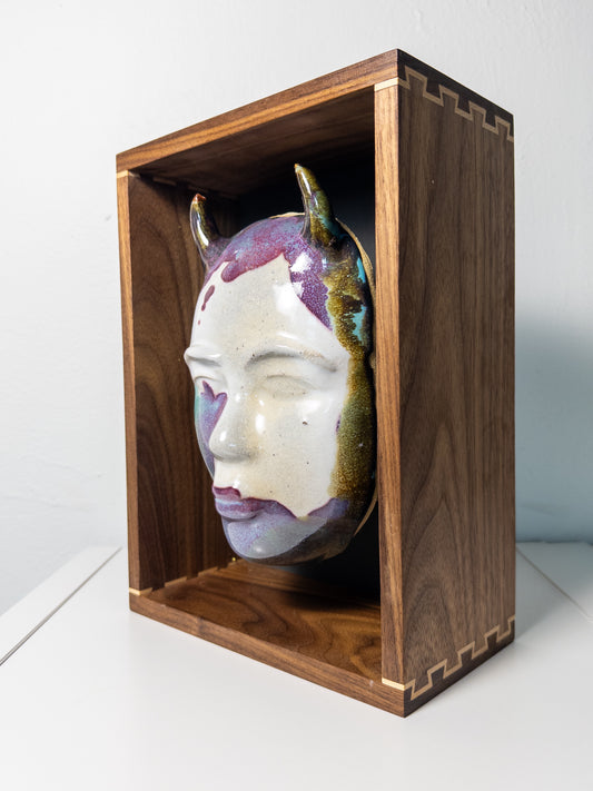 Mask #06 with Colored Face and Horns